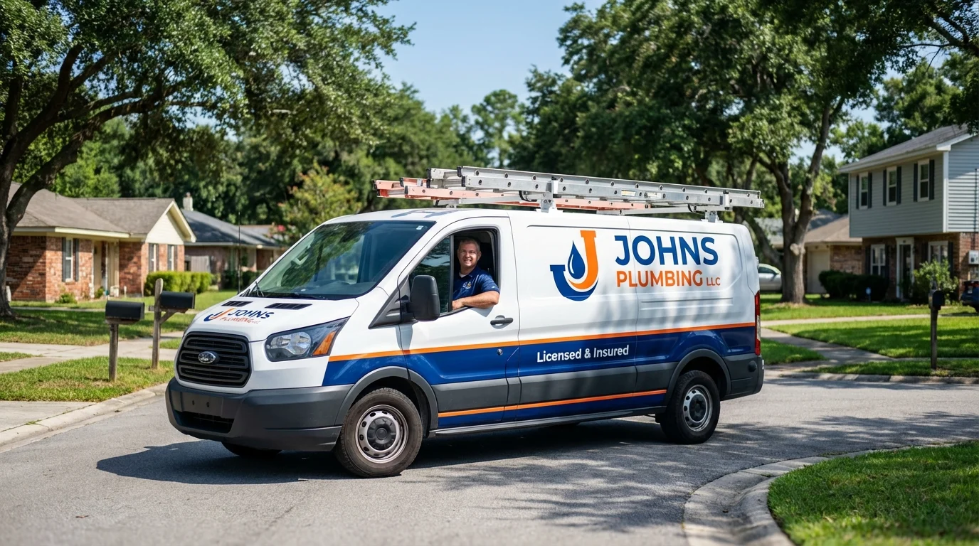 Johns Plumbing LLC service van in Toughkenamon, PA