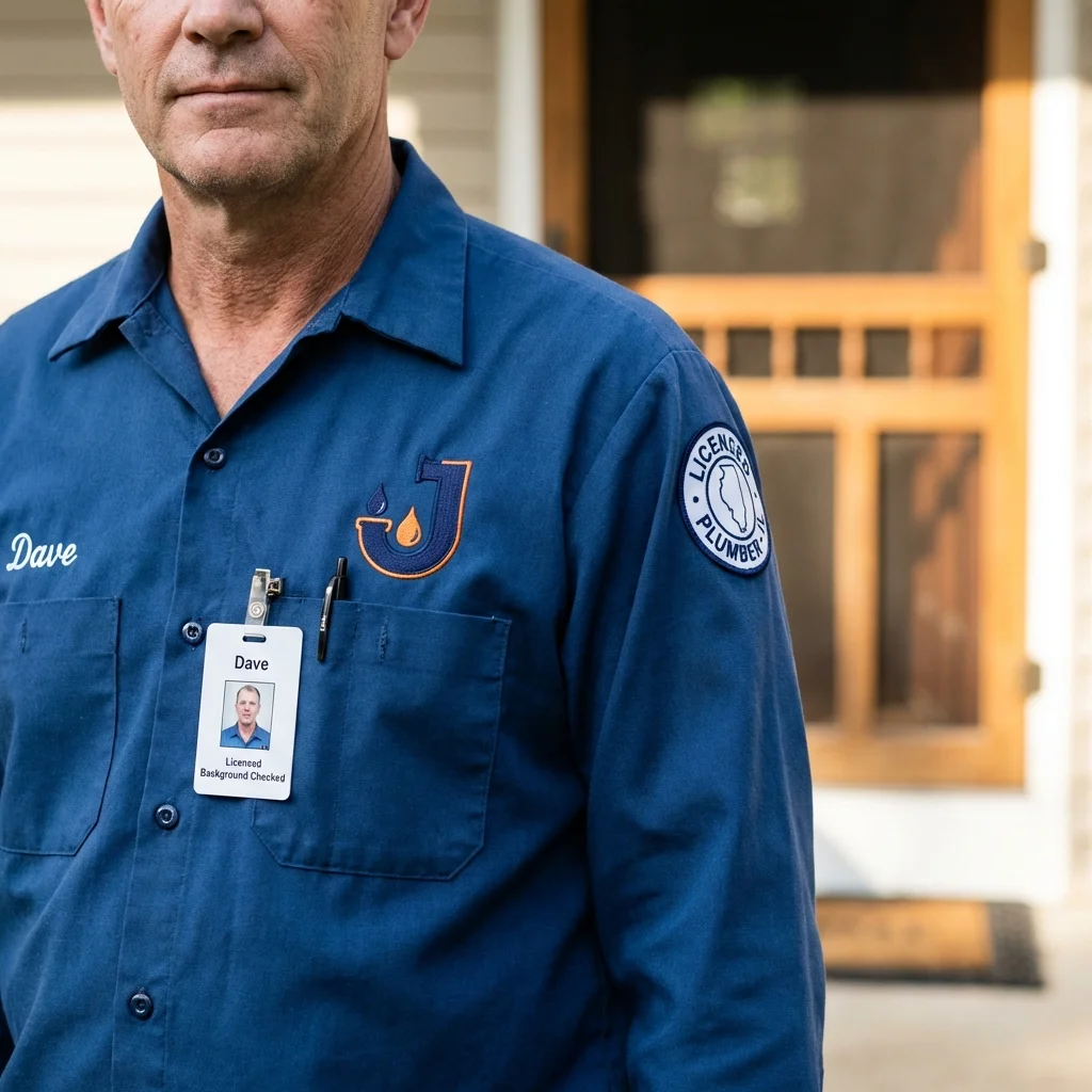 Licensed plumber showing ID badge in Toughkenamon, PA