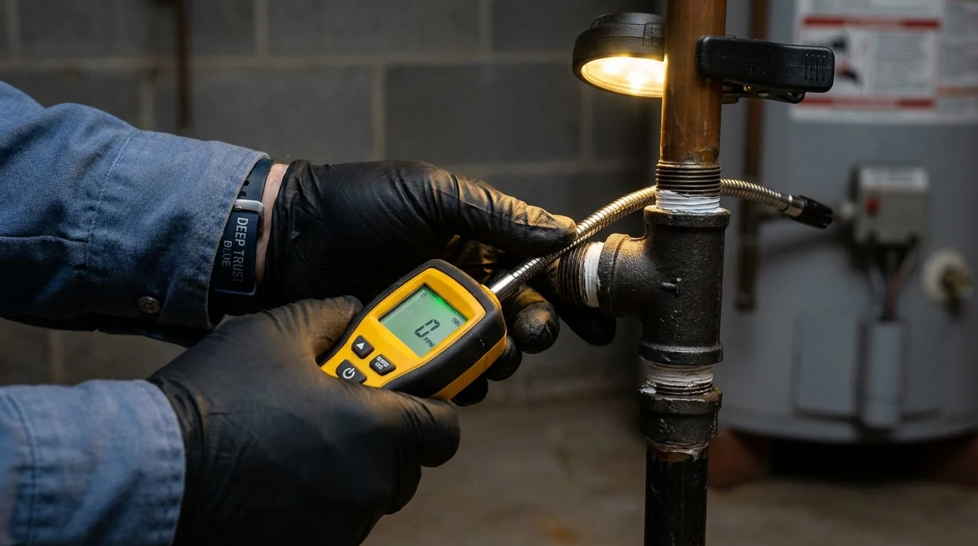 Gas leak detection with electronic sniffer by Johns Plumbing LLC in Toughkenamon