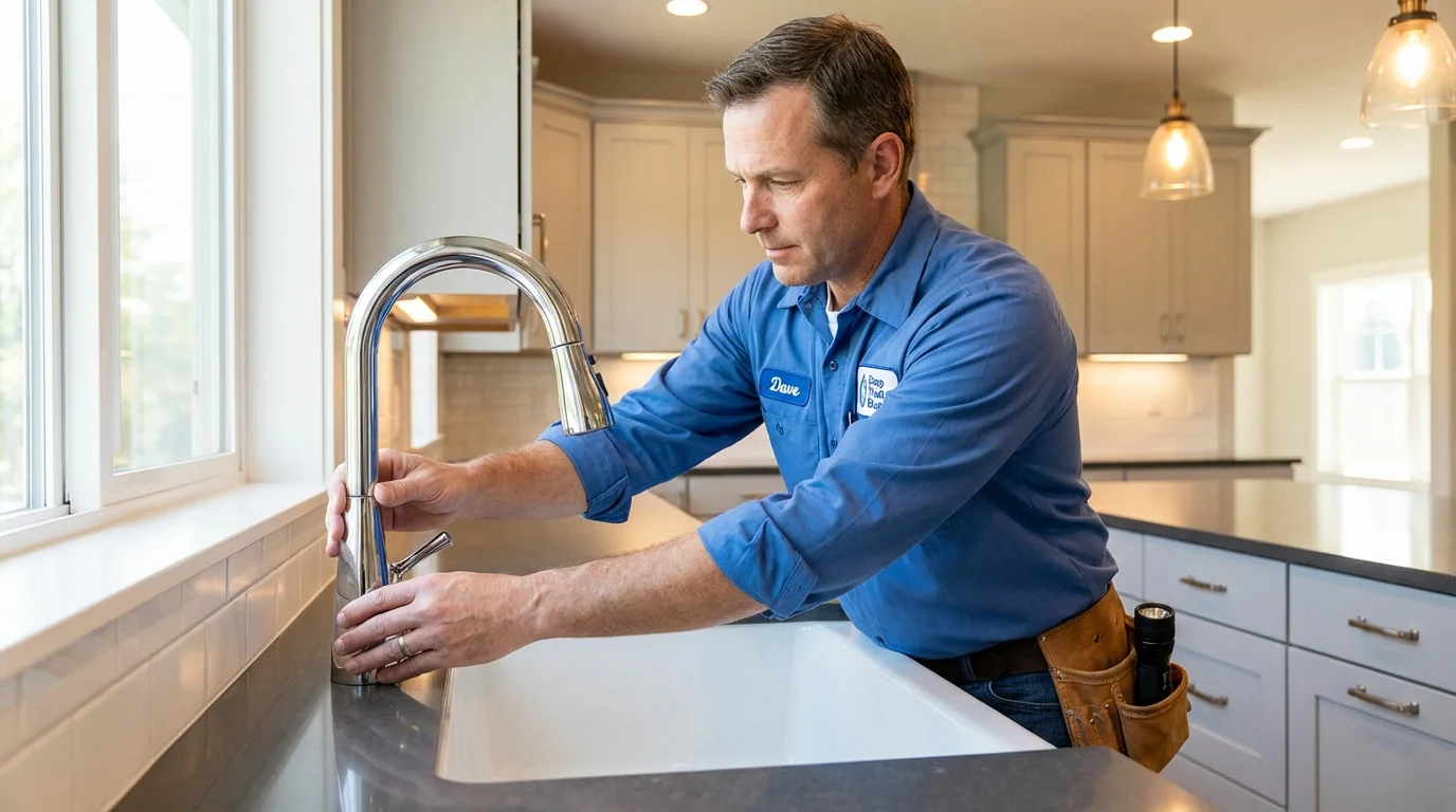 Kitchen faucet installation by Johns Plumbing LLC in Toughkenamon