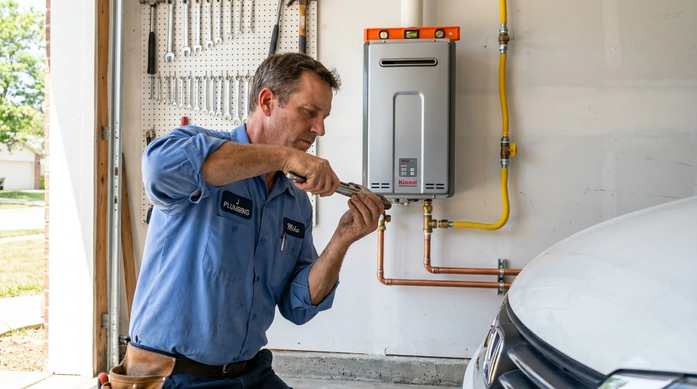 Tankless water heater installation by a Johns Plumbing LLC plumber in Toughkenamon